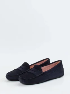Pretty Ballerinas – Loafer aus Veloursleder Dunkelblau