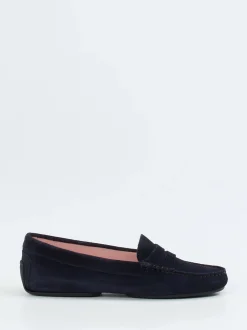 Pretty Ballerinas – Loafer aus Veloursleder Dunkelblau