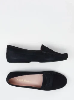 Pretty Ballerinas – Loafer aus Veloursleder Dunkelblau