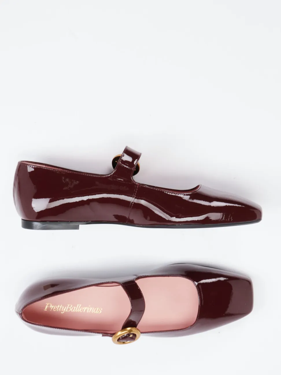 Pretty Ballerinas – Mary Janes aus Lackleder Bordeaux