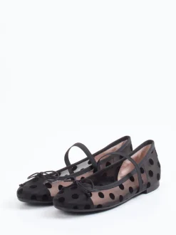 Pretty Ballerinas – Mary Jane Ballerinas aus Mesh schwarz