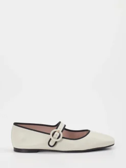 Pretty Ballerinas – Mary Jane Flats aus Glattleder Cremeweiß