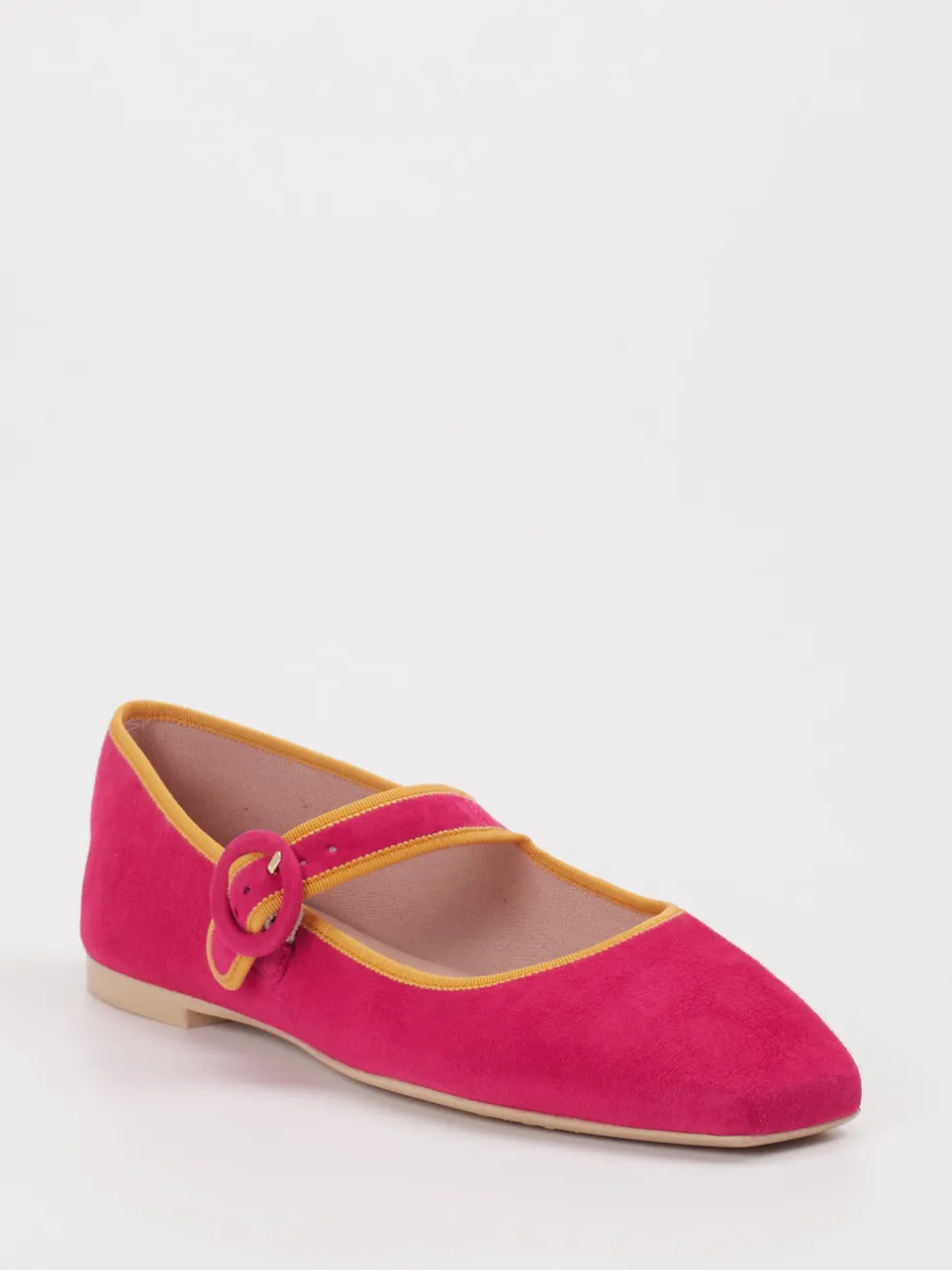 Pretty Ballerinas – Mary-Jane-Ballerinas aus Veloursleder Pink