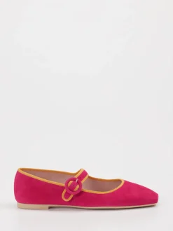Pretty Ballerinas – Mary-Jane-Ballerinas aus Veloursleder Pink