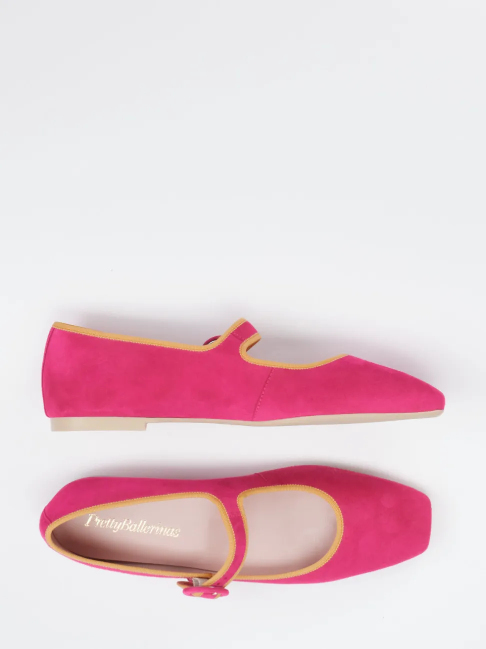 Pretty Ballerinas – Mary-Jane-Ballerinas aus Veloursleder Pink