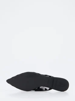 Pretty Ballerinas – Mules aus Netz mit Samt-Punkten schwarz
