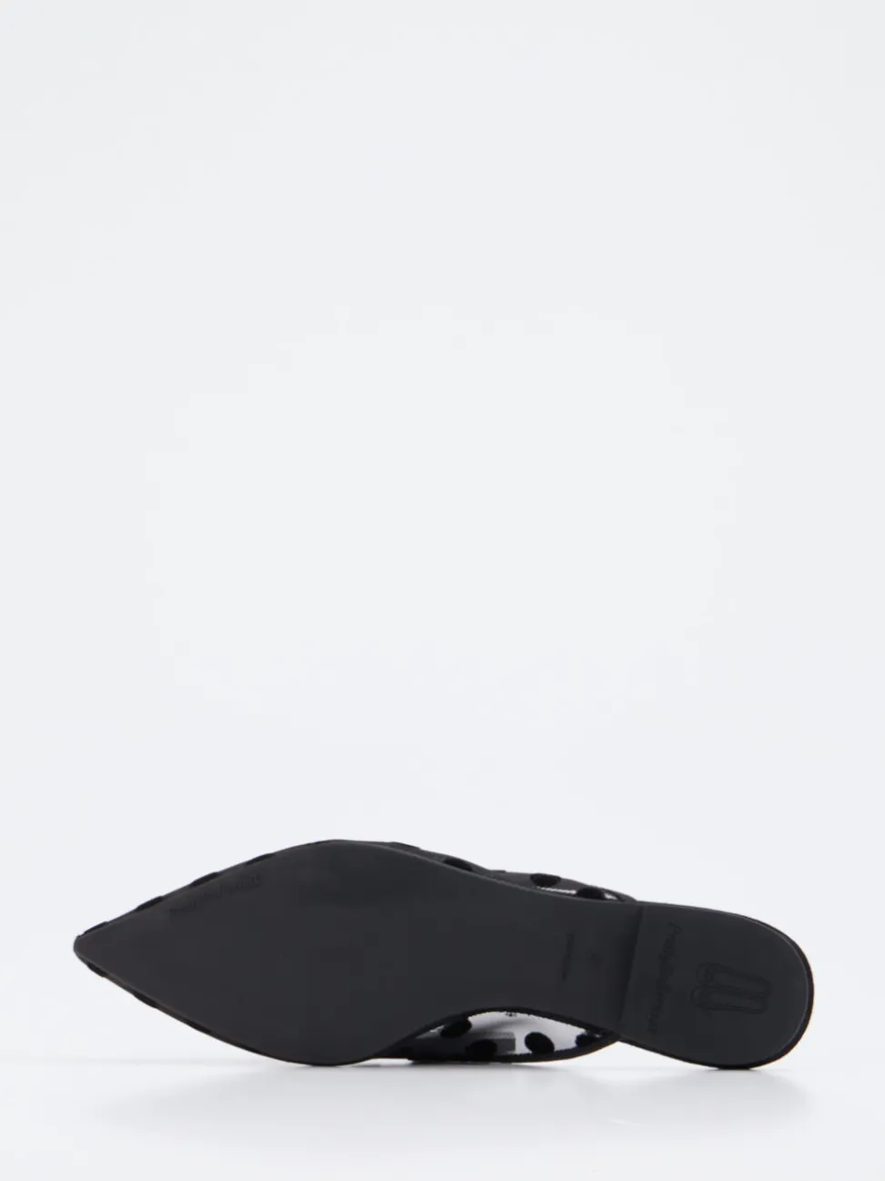 Pretty Ballerinas – Mules aus Netz mit Samt-Punkten schwarz