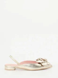 Pretty Ballerinas – Slingback-Ballerinas aus Metallicleder Gold