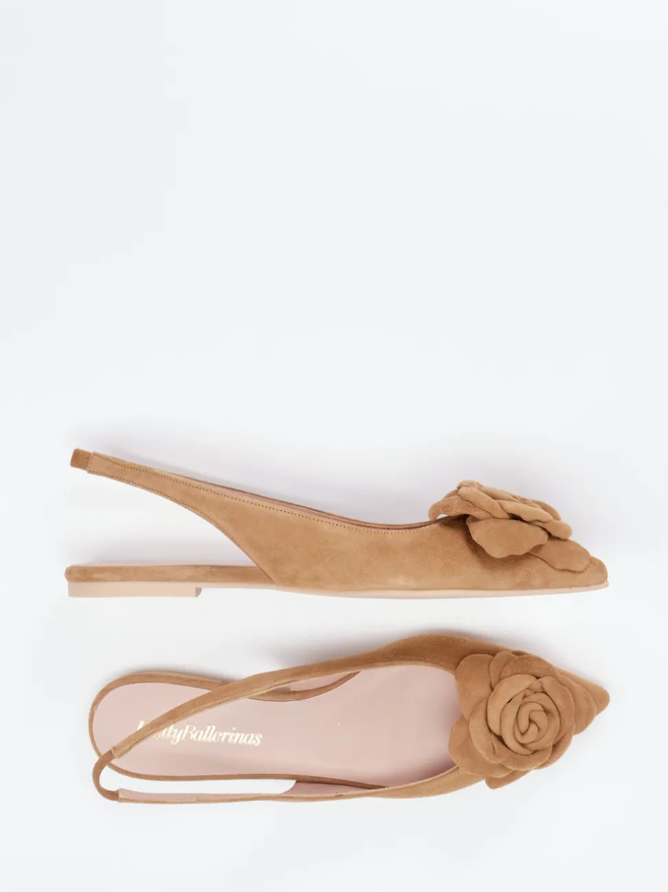 Pretty Ballerinas – Slingback-Ballerinas aus Veloursleder Braun