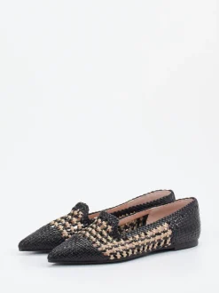 Pretty Ballerinas – Slipper aus Kalbleder in Flechtoptik