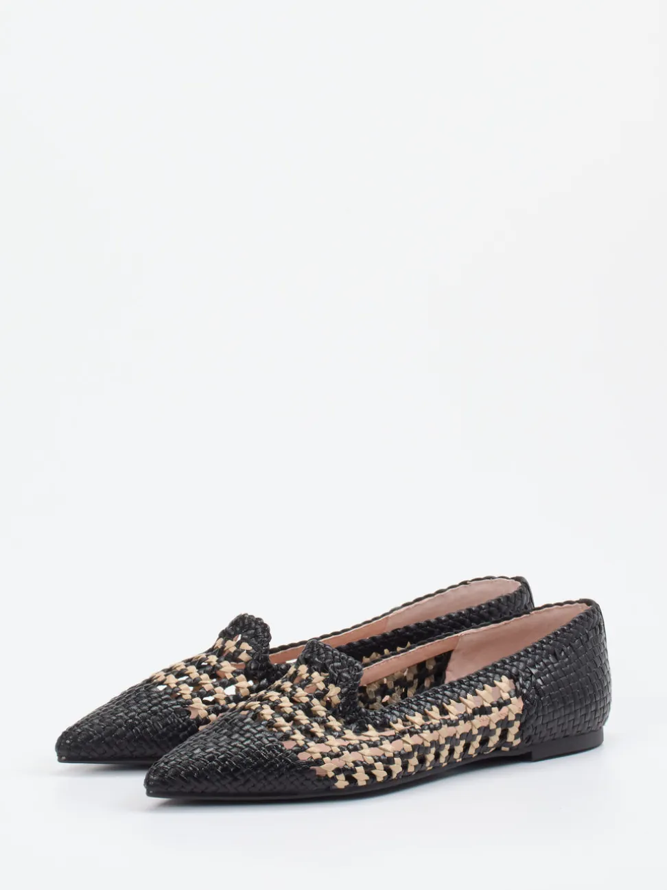 Pretty Ballerinas – Slipper aus Kalbleder in Flechtoptik