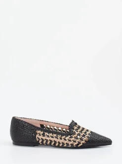 Pretty Ballerinas – Slipper aus Kalbleder in Flechtoptik