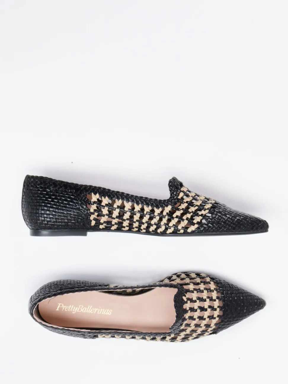 Pretty Ballerinas – Slipper aus Kalbleder in Flechtoptik