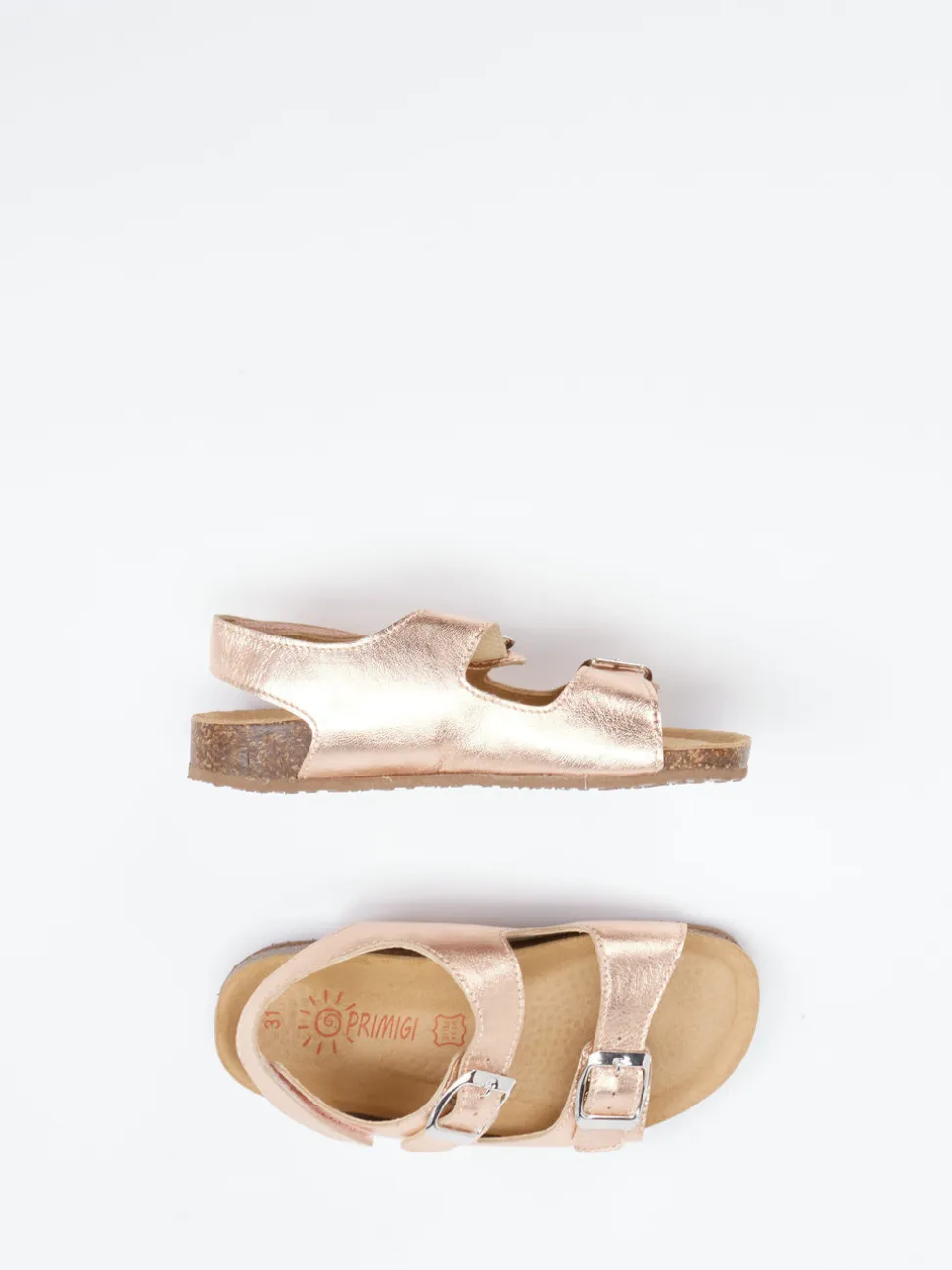Primigi – Sandalen aus Metallicleder in Roségold