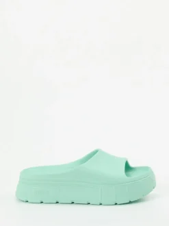 Puma – Badepantolette aus Gummi in Mintgrün