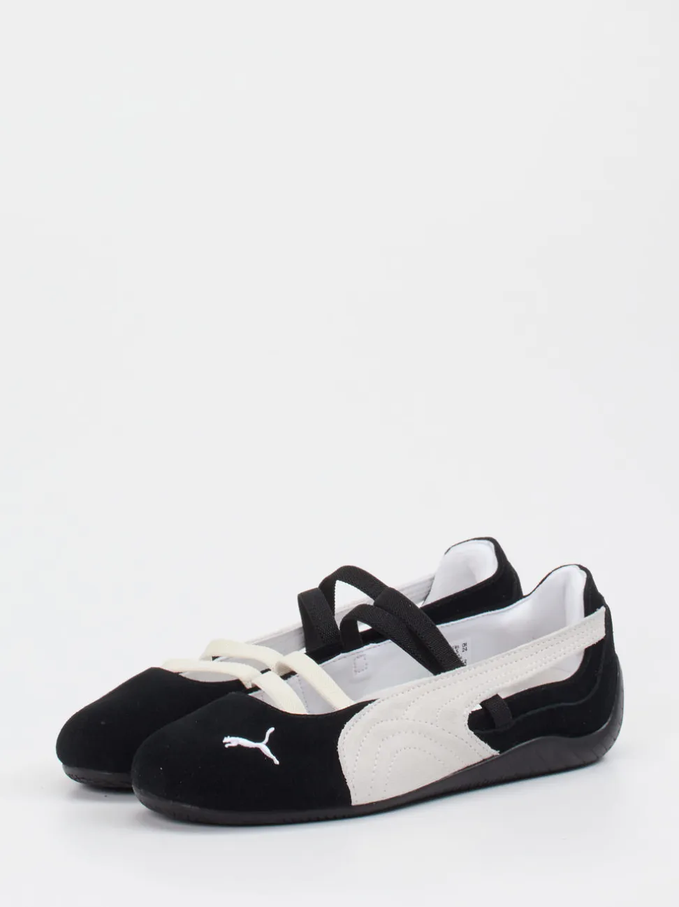 Puma – Ballerinas aus Veloursleder Schwarz