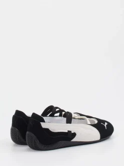 Puma – Ballerinas aus Veloursleder Schwarz