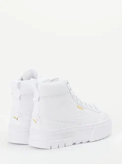 Puma – High-Top-Sneaker aus Leder in Weiß-Gold