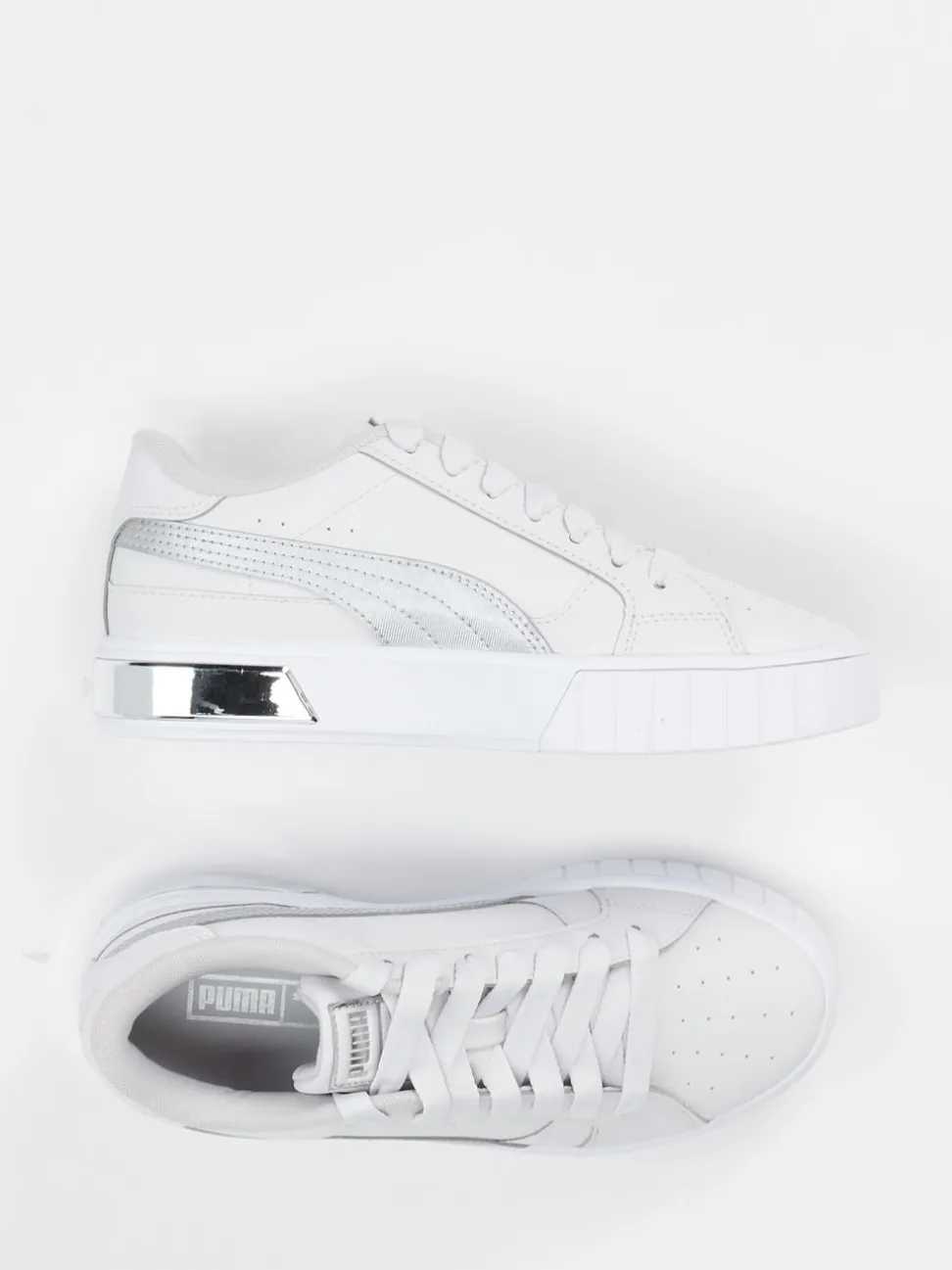 Puma – Low-Top-Sneaker aus Leder mit Silberdetail