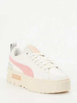 Puma – Plateau-Sneaker aus Leder in Off-White