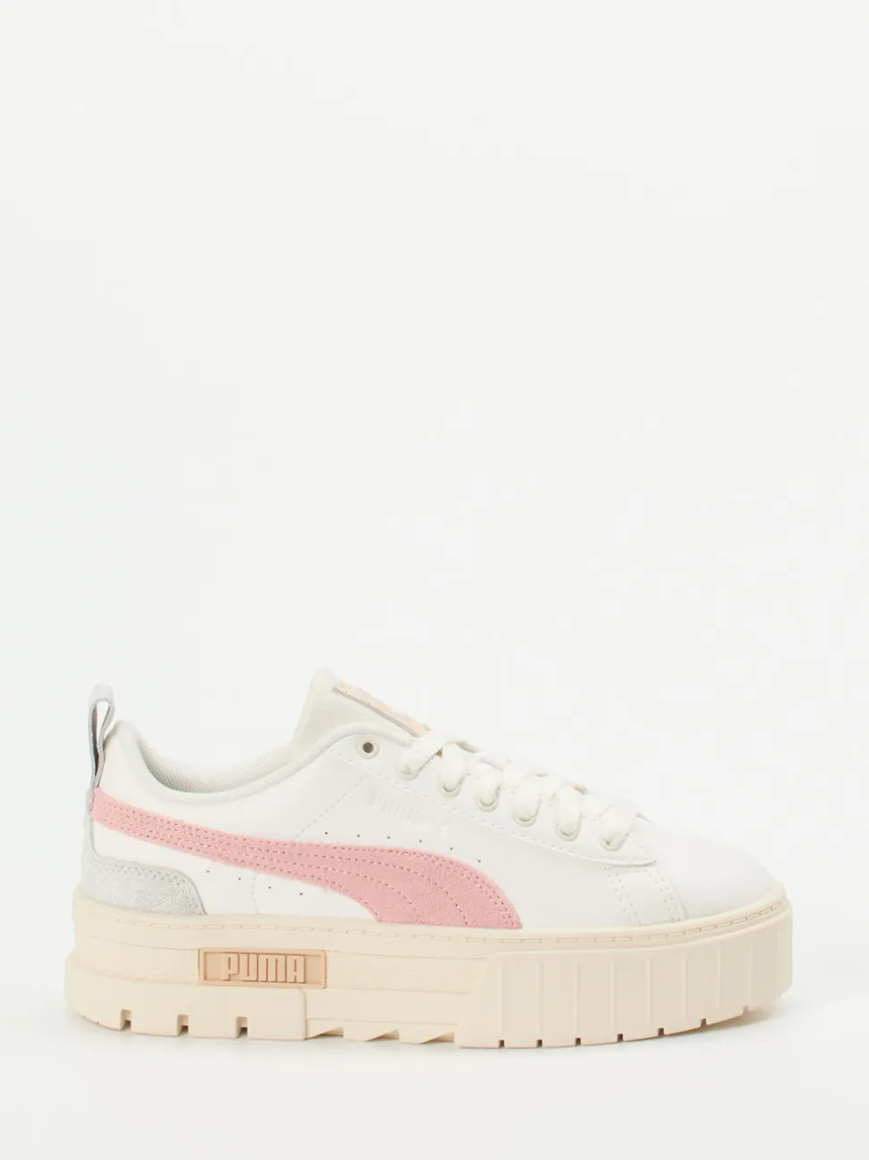 Puma – Plateau-Sneaker aus Leder in Off-White