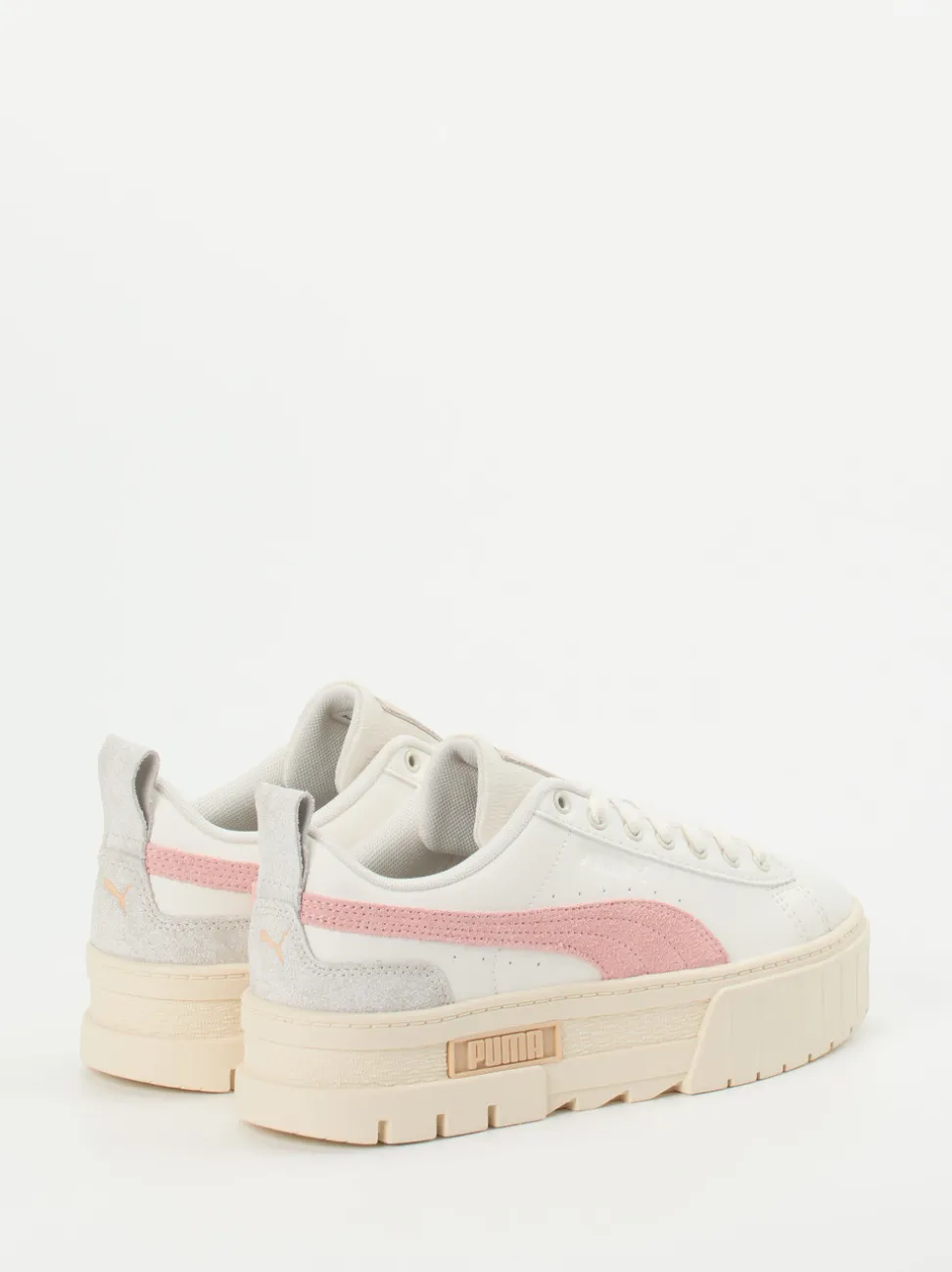 Puma – Plateau-Sneaker aus Leder in Off-White