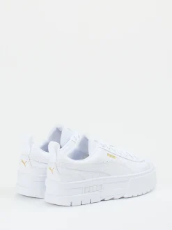 Puma – Plateau-Sneaker aus Leder in Weiß
