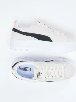 Puma – Plateau-Sneaker aus Veloursleder Beige
