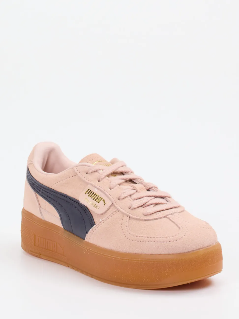 Puma – Platform Sneaker aus Veloursleder in Rosa