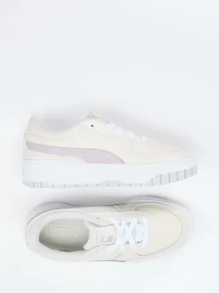 Puma – Platform Sneaker aus Leder in Cremeweiß