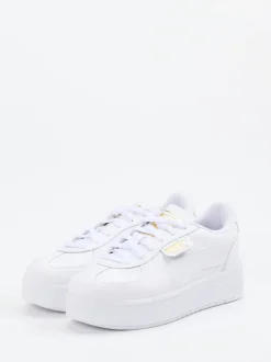 Puma – Platform Sneaker aus Glattleder Weiß