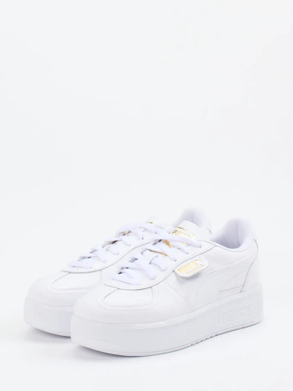 Puma – Platform Sneaker aus Glattleder Weiß