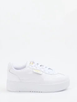 Puma – Platform Sneaker aus Glattleder Weiß