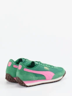 Puma – Retro-Sneaker aus Textil und Veloursleder grün