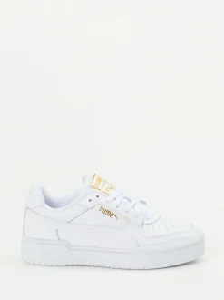 Puma – Sneaker aus Glattleder Weiß mit Goldakzenten