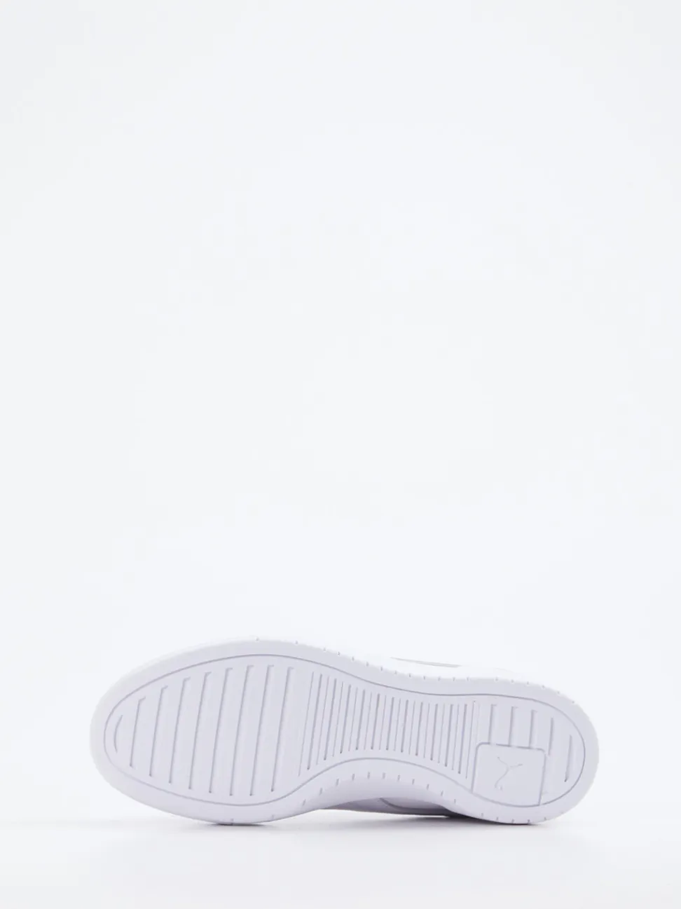 Puma – Sneaker aus Glattleder weiß mit Golddetails