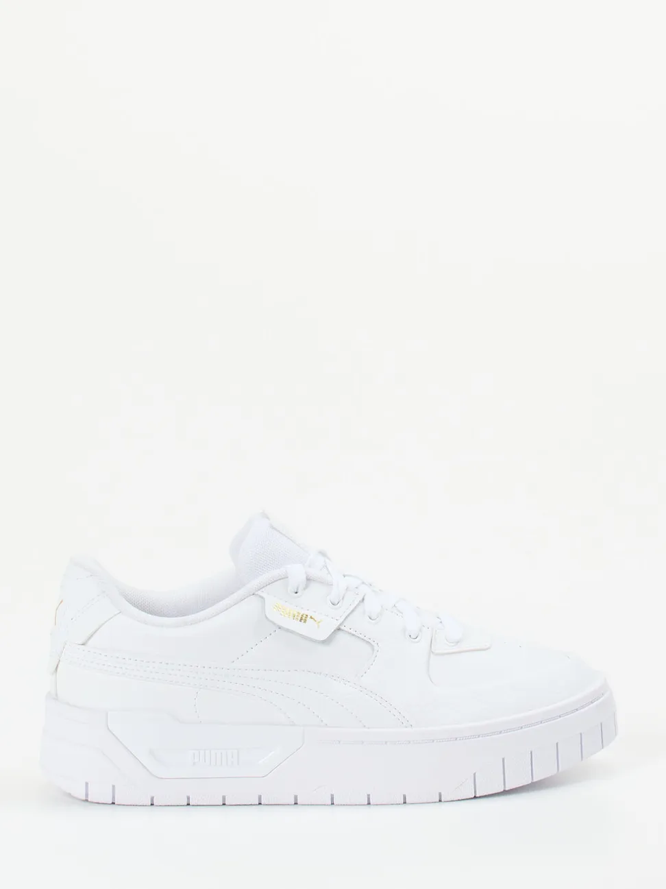 Puma – Sneaker aus Leder in Weiß mit Goldlogos