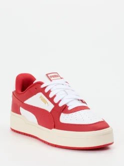 Puma – Sneaker aus Leder und Mesh in Tomatenrot