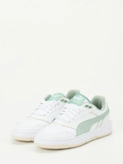 Puma – Sneaker aus Leder Weiß Salbeigrün