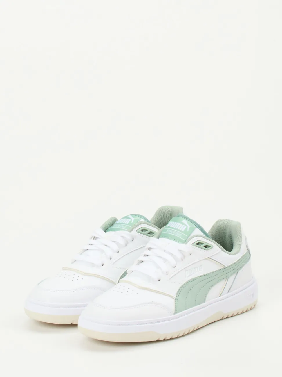 Puma – Sneaker aus Leder Weiß Salbeigrün
