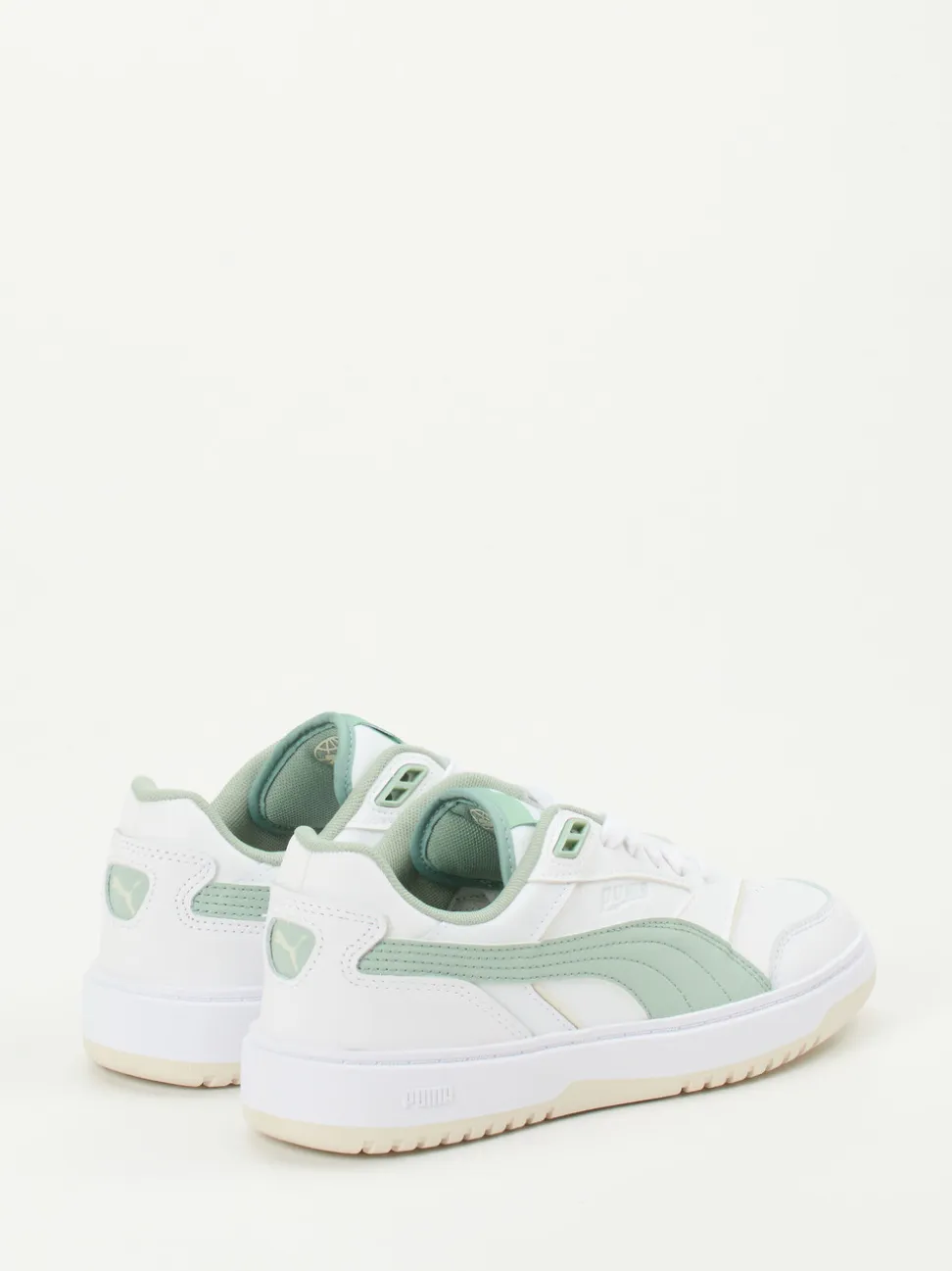 Puma – Sneaker aus Leder Weiß Salbeigrün