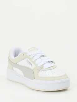Puma – Sneaker aus Leder-Mesh-Mix in Offwhite