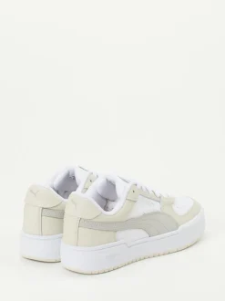 Puma – Sneaker aus Leder-Mesh-Mix in Offwhite
