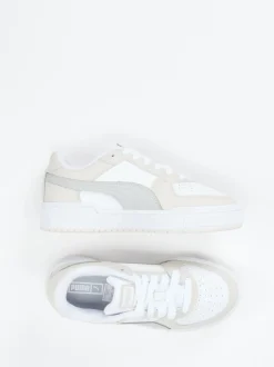 Puma – Sneaker aus Leder-Mesh-Mix in Offwhite