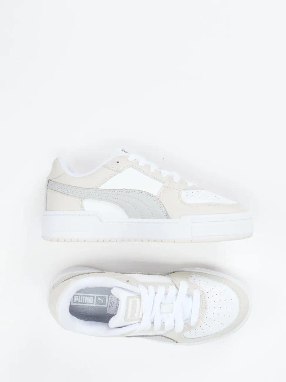 Puma – Sneaker aus Leder-Mesh-Mix in Offwhite