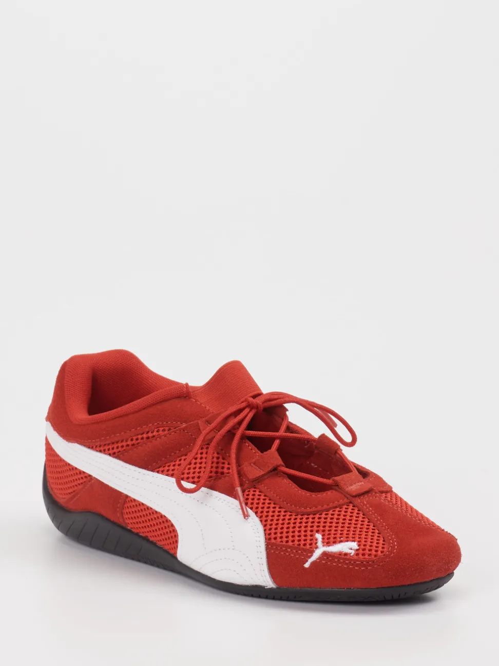 Puma – Sneaker aus Mesh und Veloursleder rot