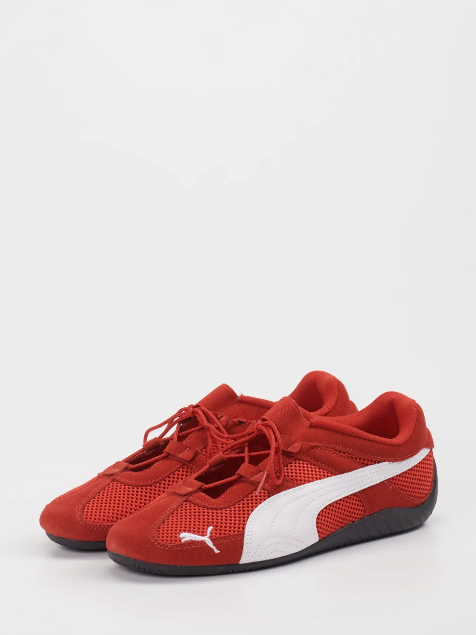 Puma – Sneaker aus Mesh und Veloursleder rot