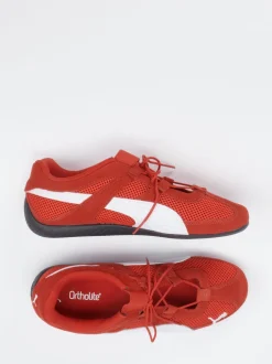 Puma – Sneaker aus Mesh und Veloursleder rot