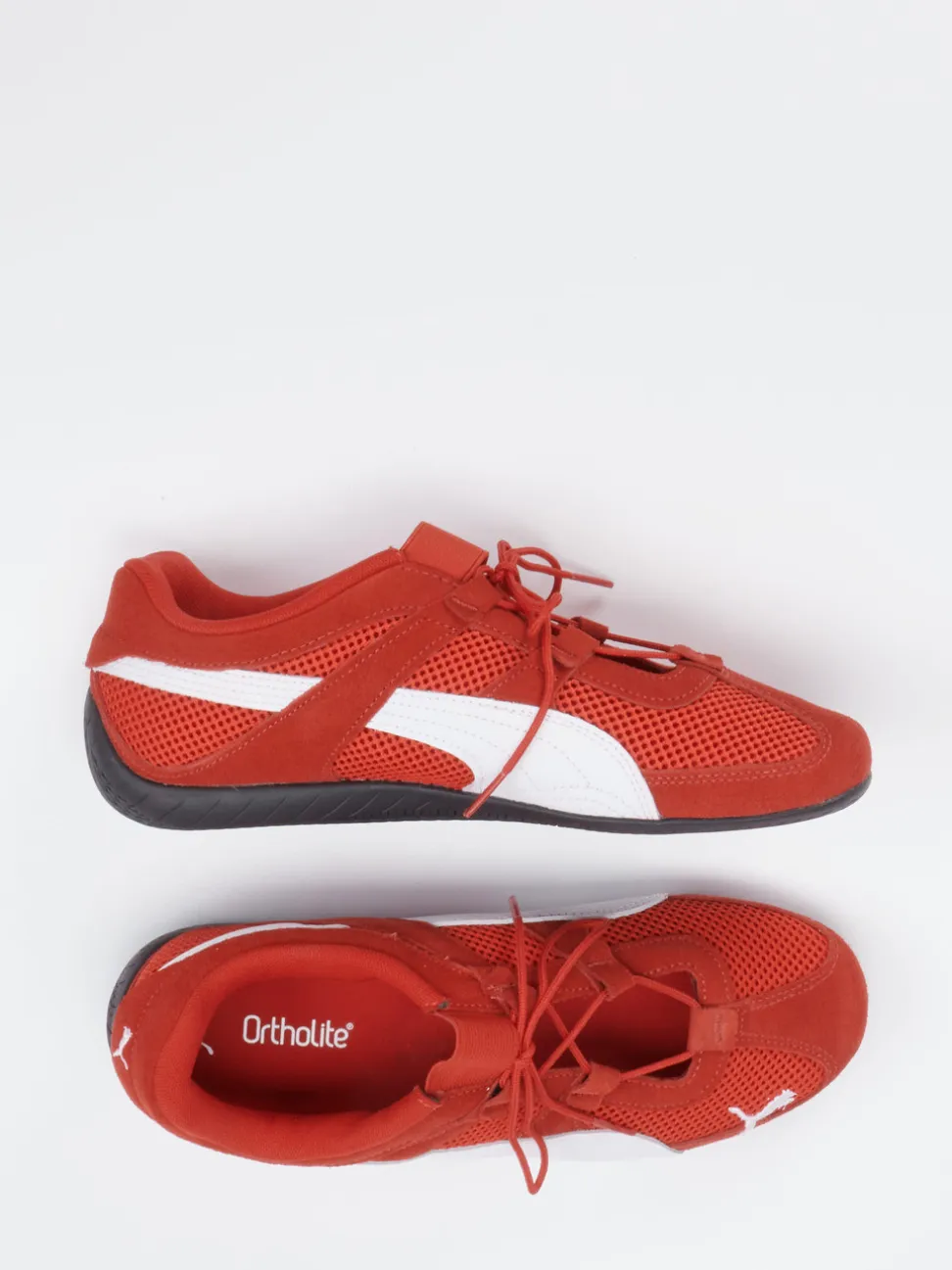 Puma – Sneaker aus Mesh und Veloursleder rot