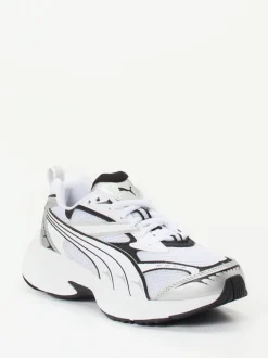 Puma – Sneaker aus Textil in Weiß & Silber
